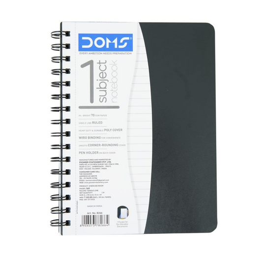 Doms 1 Subject Spiral Bound Notebook